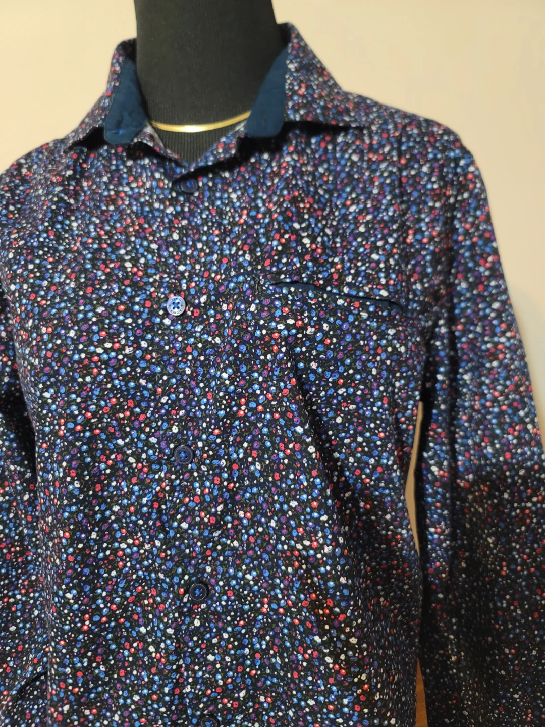 Denim & Flower Multicolor Floral Button Shirt Navy EUC Sz Sm - photo 5
