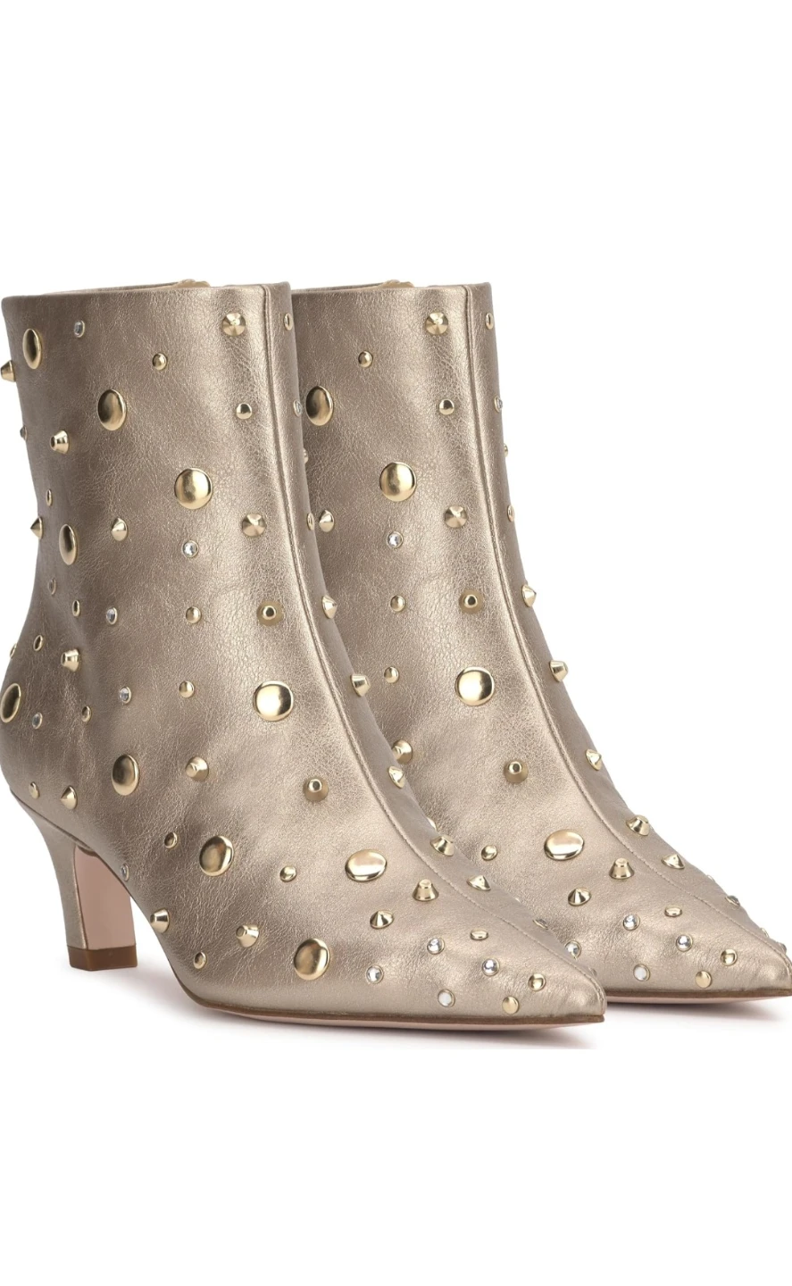 Jessica Simpson Viviana Ankle Boots - Gold, Size 7