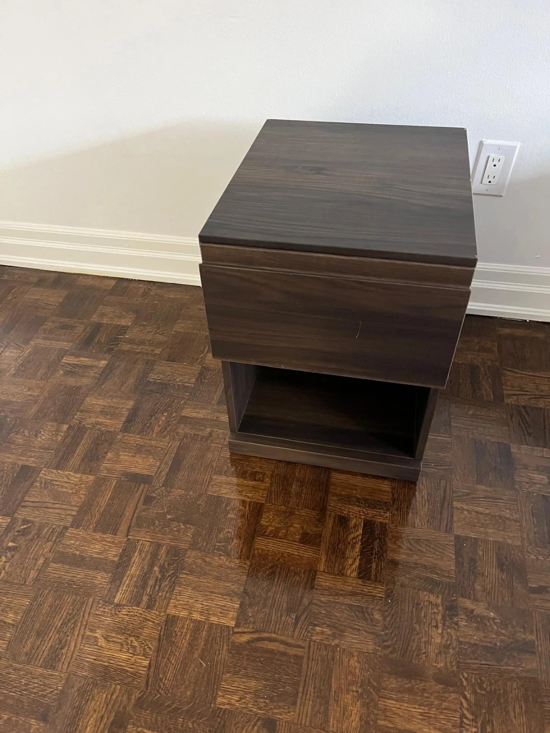 Dark Brown Nightstand with Drawer - photo 2