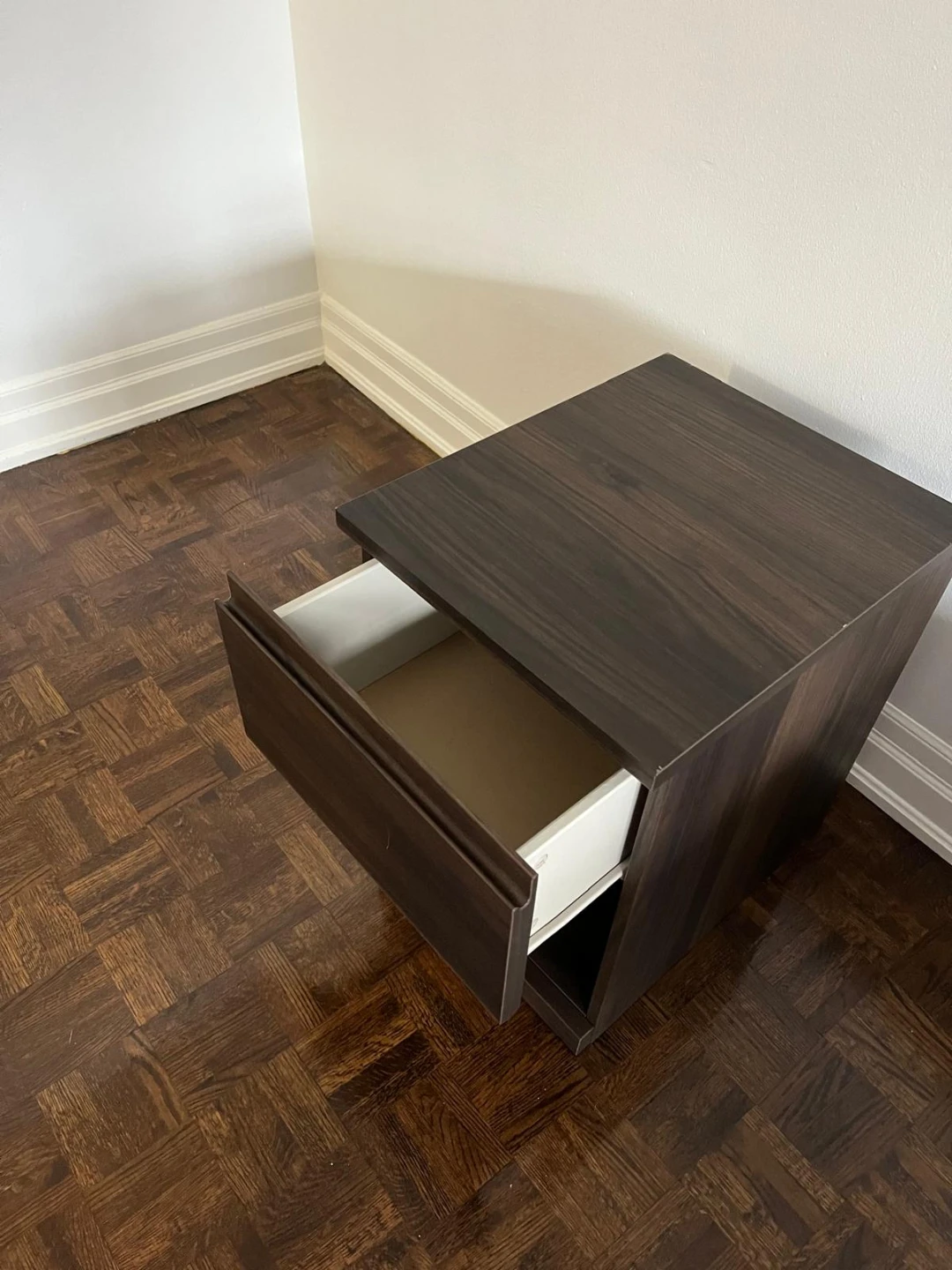 Dark Brown Nightstand with Drawer - photo 3