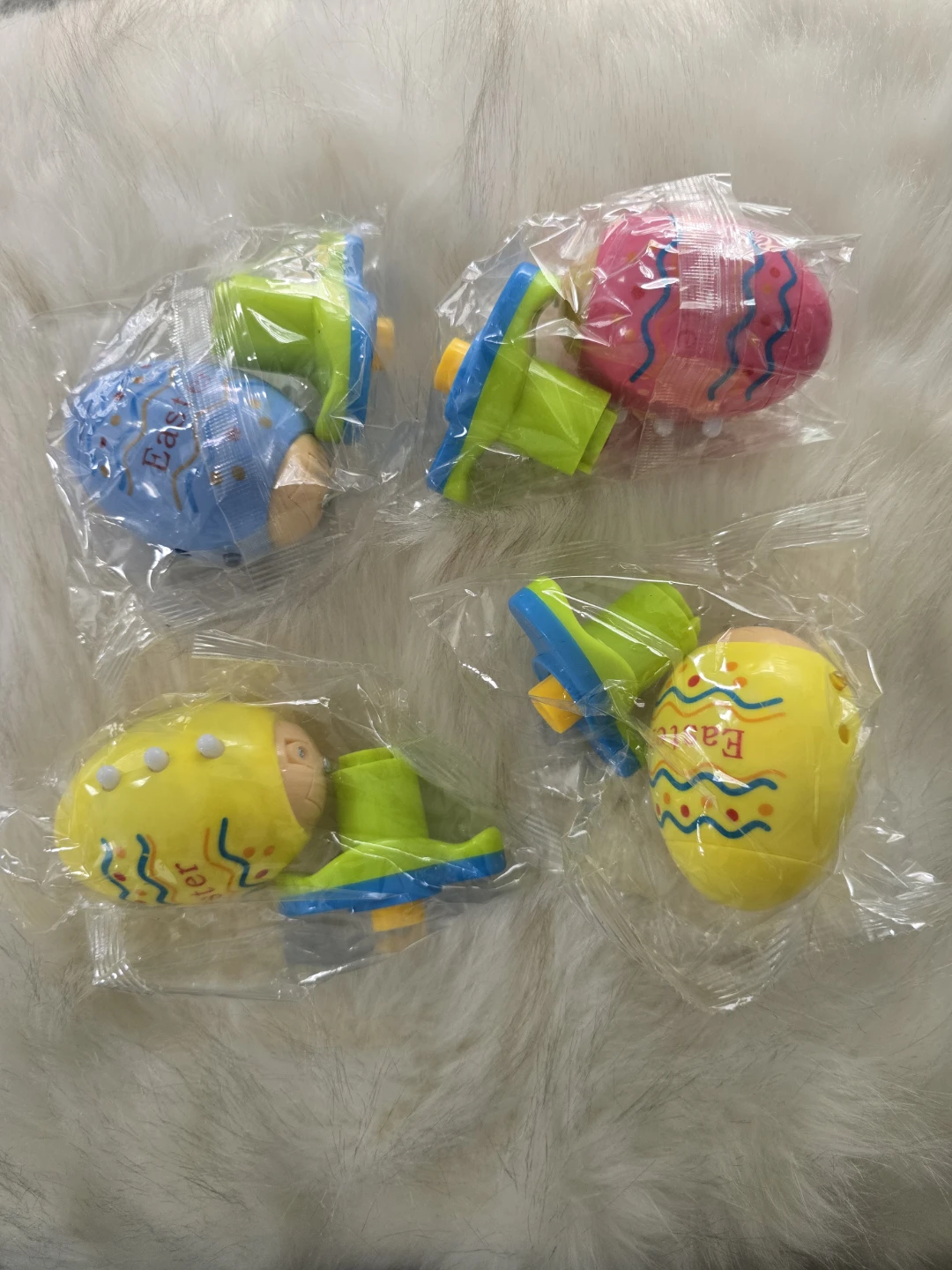 Light Up Musical Easter Egg Spinners - Set of 4