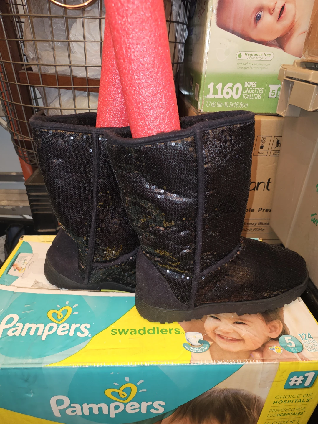 Black Sequin Boots - photo 3