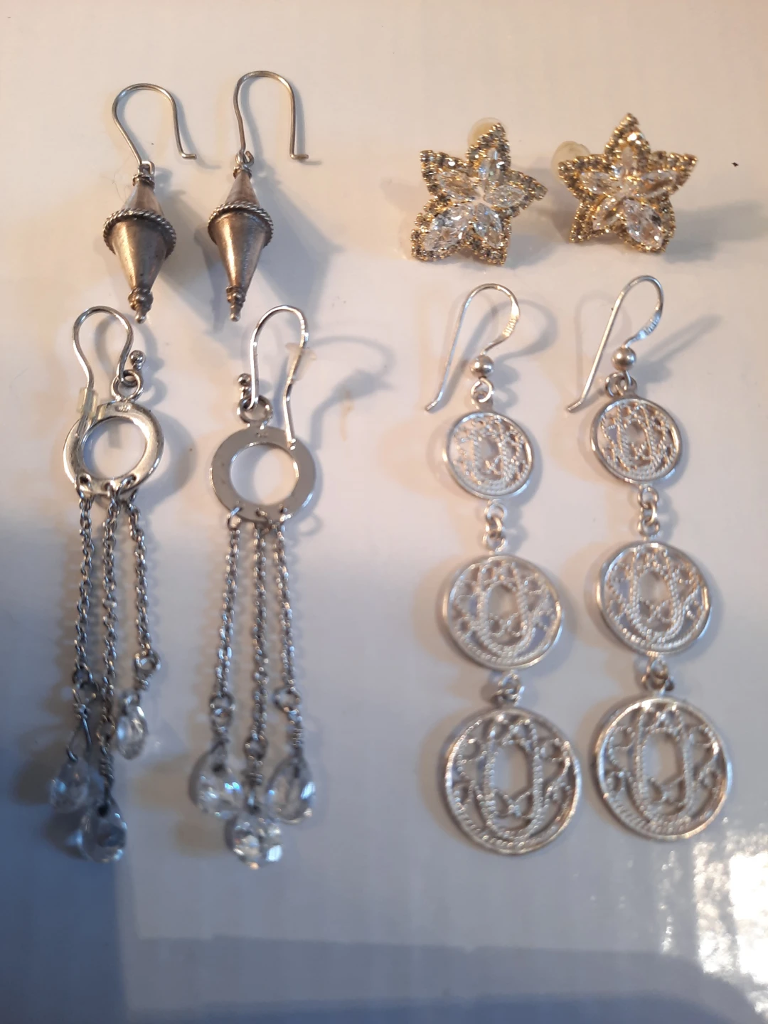 Assorted  925Silver Earrings - 4 Pairs