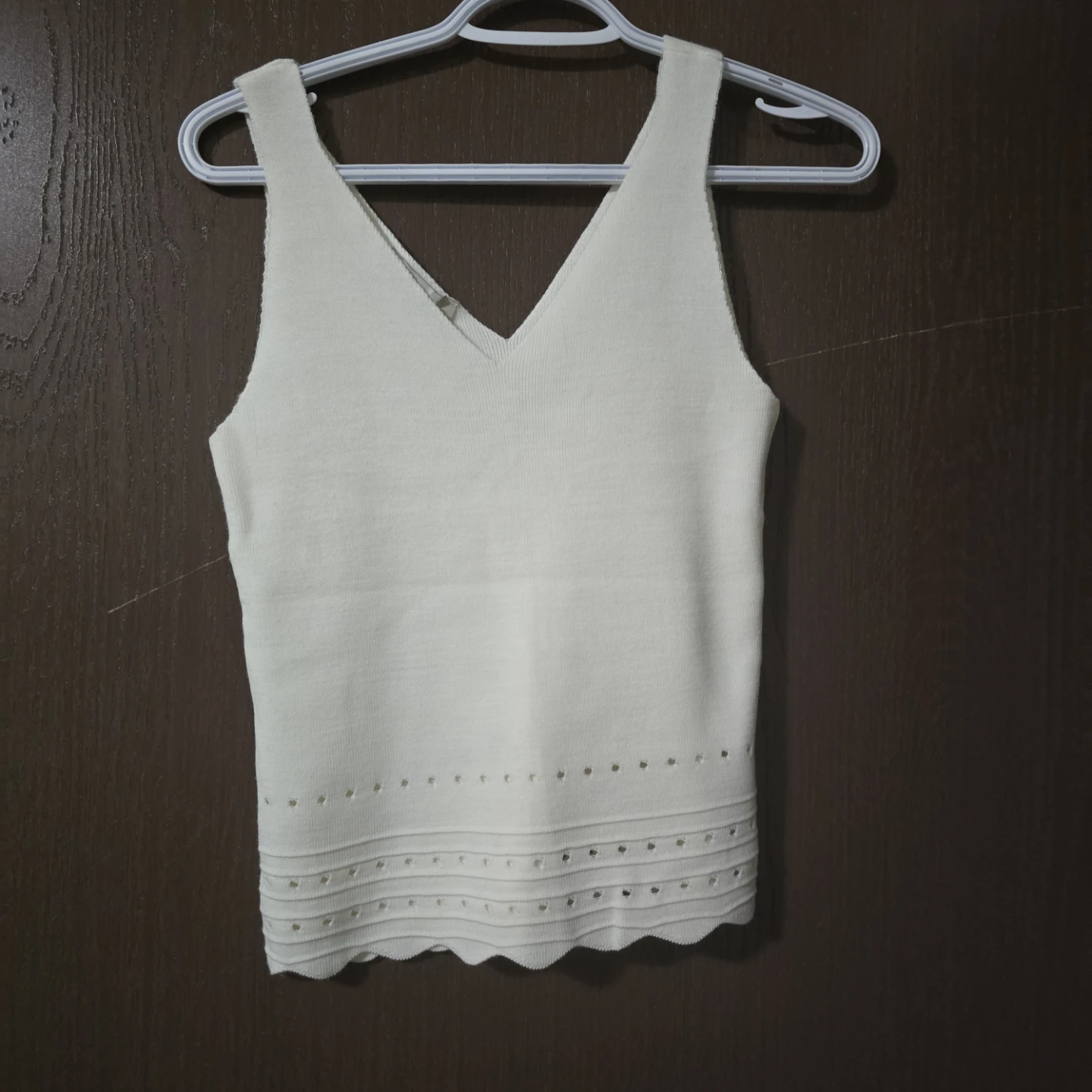 HOPOI Knit Tank Top - Cream - Size 40