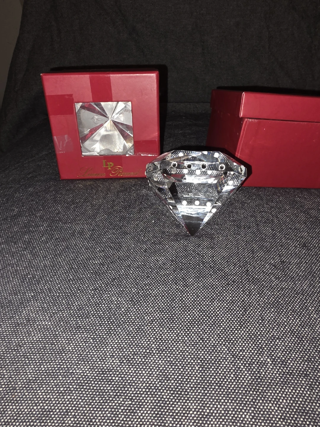Lucien Piccard Crystal Diamond Paperweight
