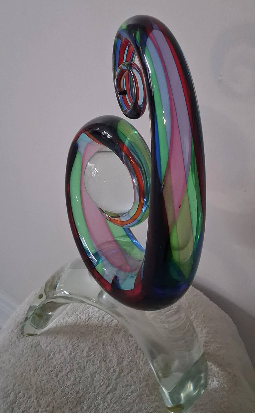 Colorful Glass Swirl Sculpture - photo 3