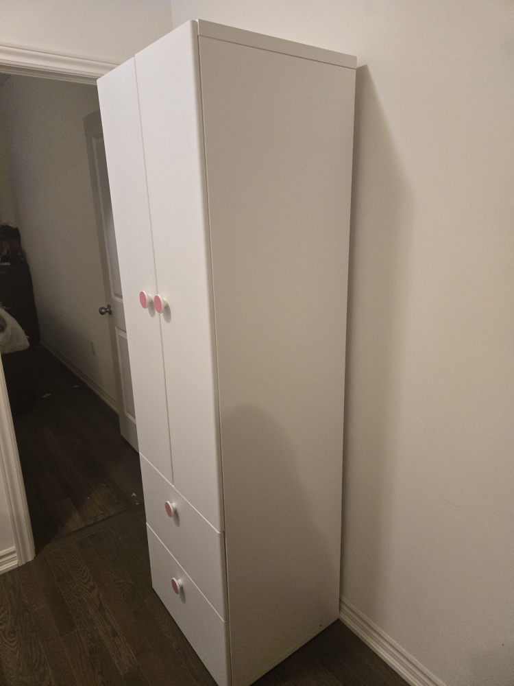 White Wardrobe with Pink Knobs - photo 4