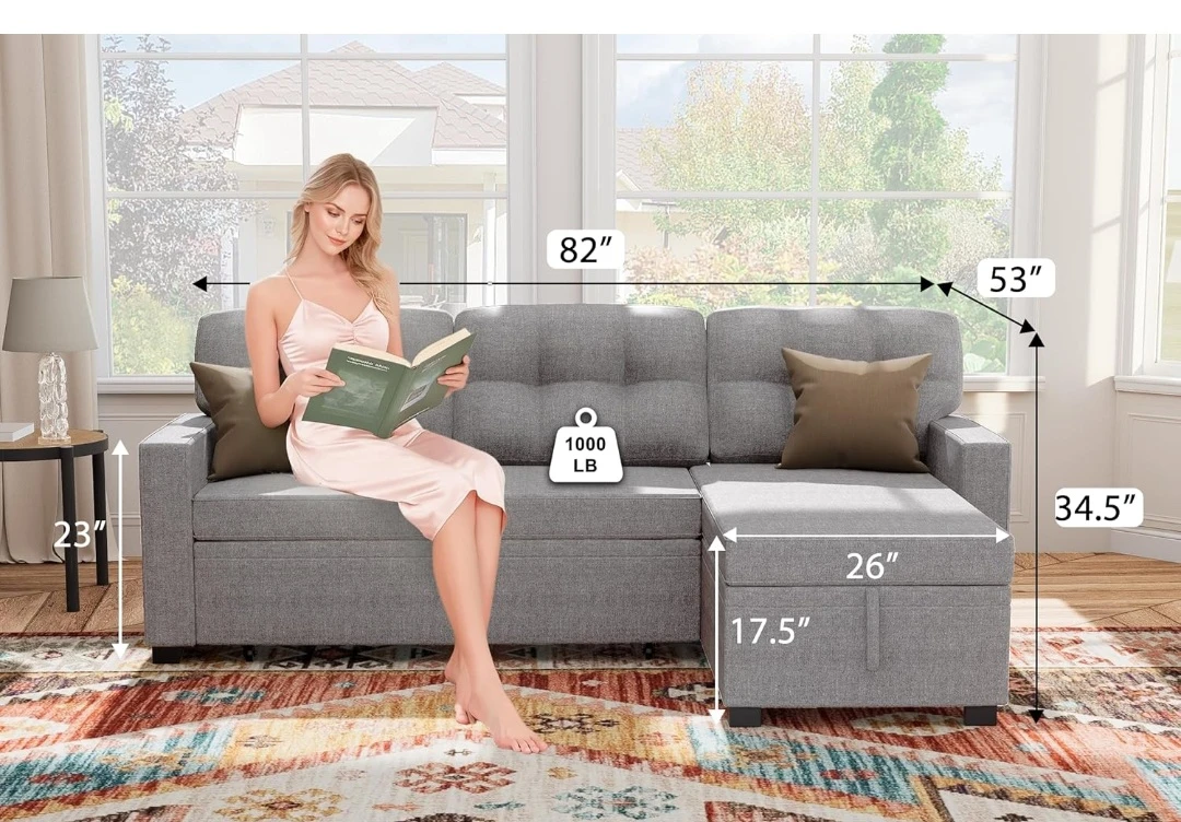 Reversible Sectional Sofa with Storage
