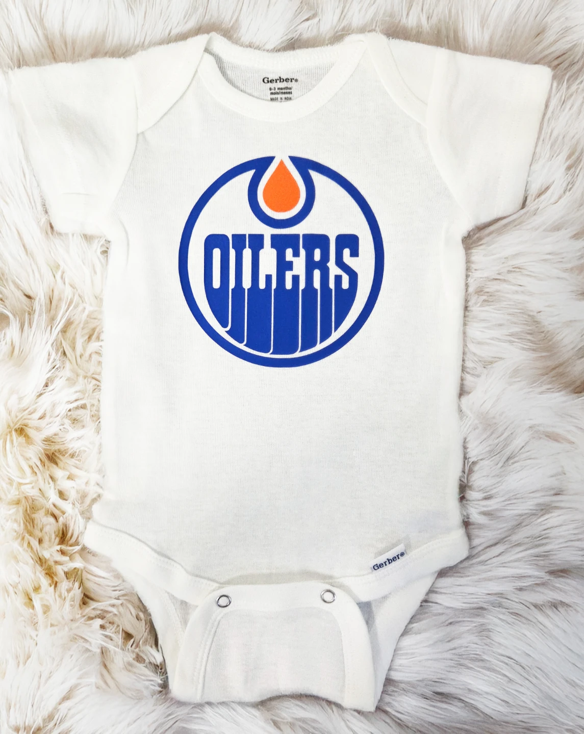 Custom Oilers Onesie - Size 0-3 Months
