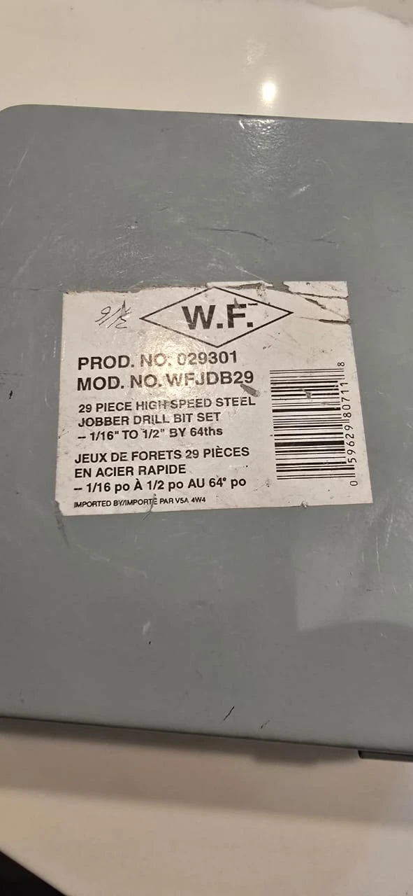 W.F. 29-Piece High-Speed Steel Drill Bit Set - photo 2