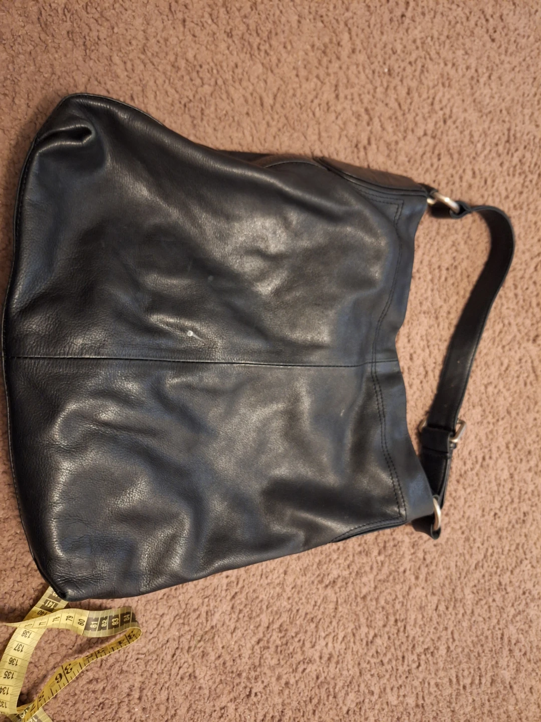 Caltan Design Black Leather Shoulder Bag