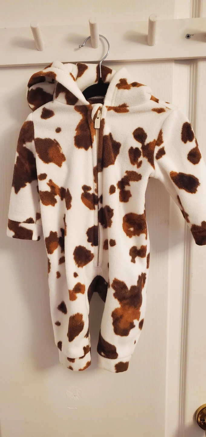 Cow Print Baby Fleece Onesie
