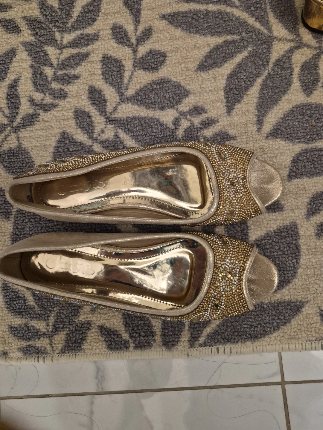Gold Embellished Flats - Size 8 - photo 3