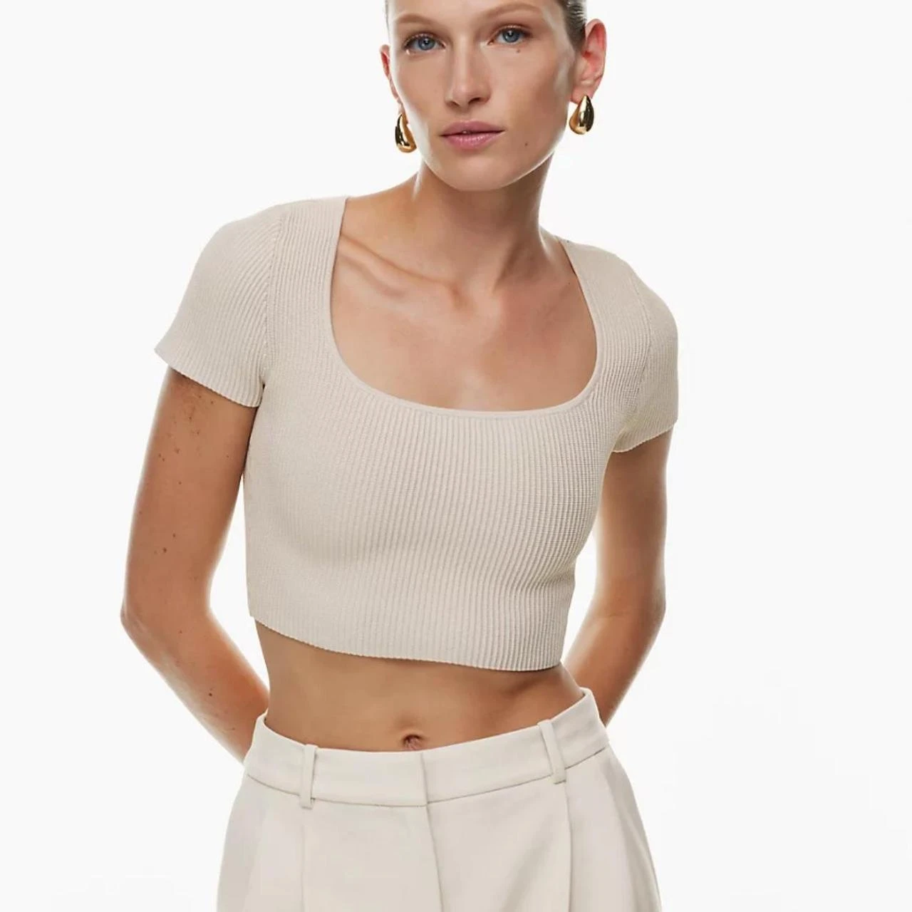 Aritzia Babaton Sculpt Knit Squareneck Top - XS