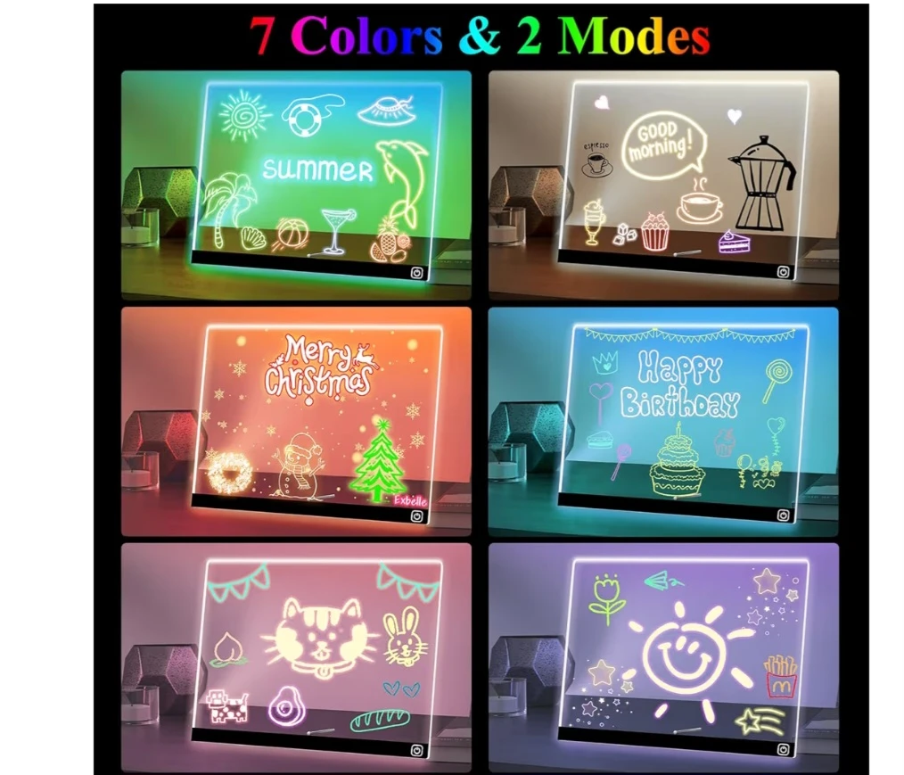 Brand: Exbelle 16“ LED Drawing Board 7 Colors Light Acrylic - photo 4