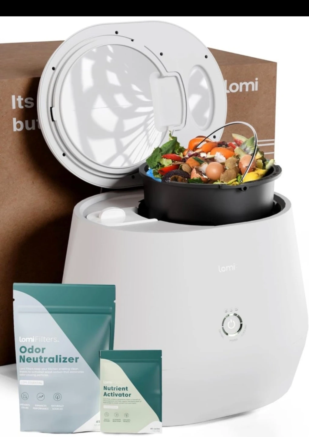 Lomi Smart Waste™ Electric Kitchen Composter Odor Free 3L Bucket