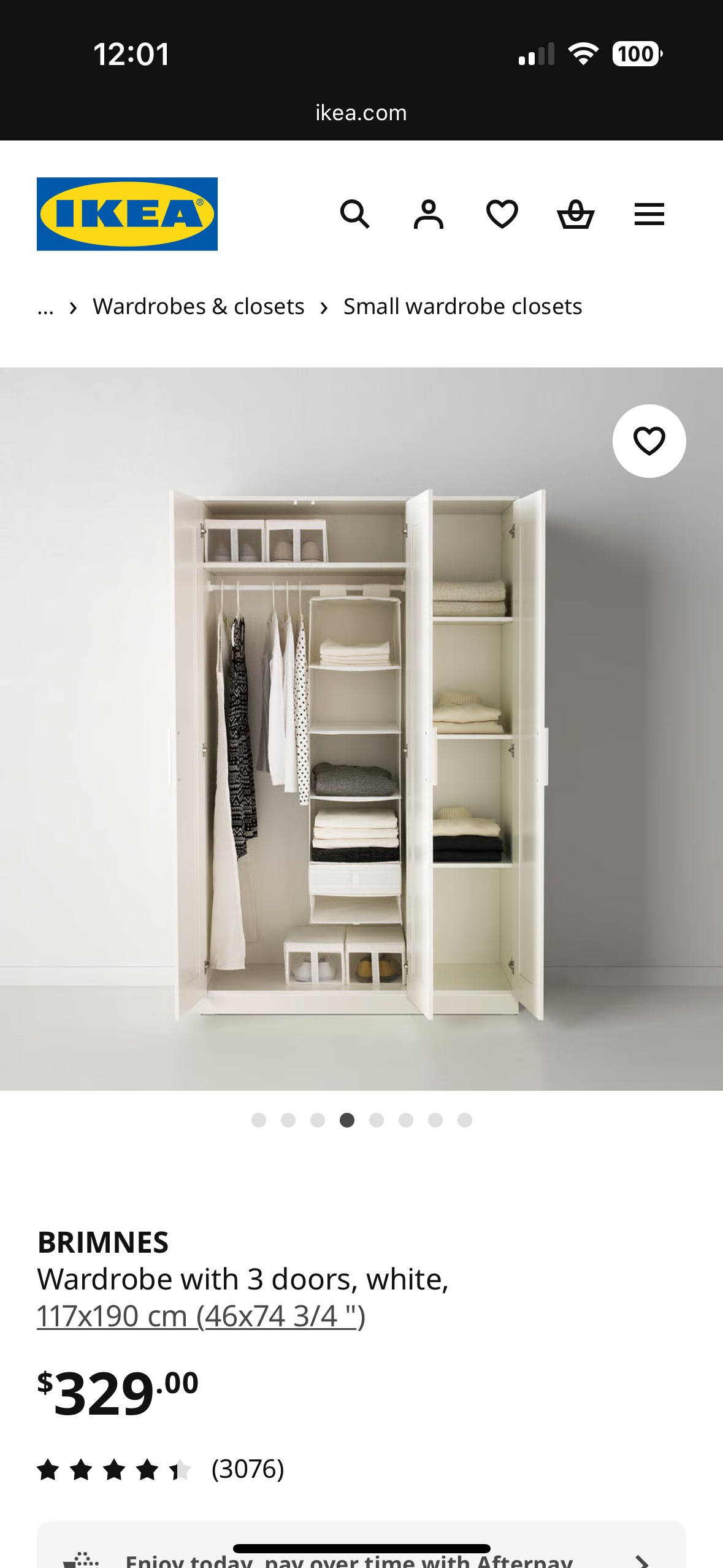 IKEA Brimnes Wardrobe with 3 Doors - White - photo 3