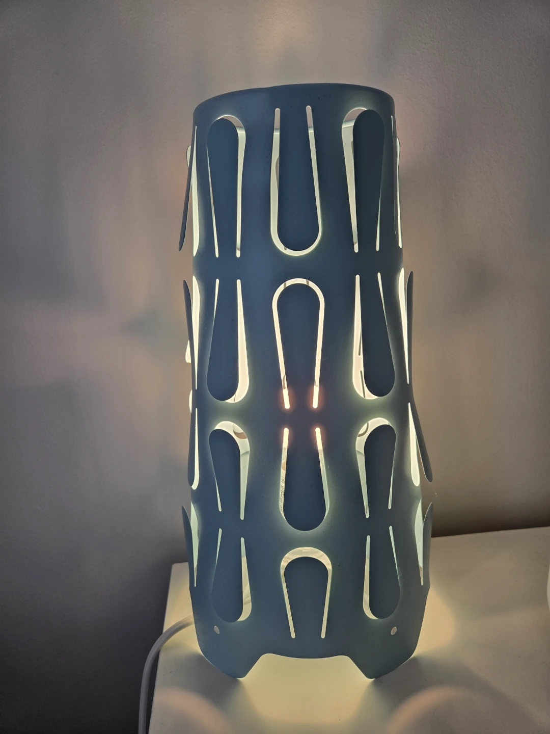 Light Blue Patterned Table Lamp - photo 2