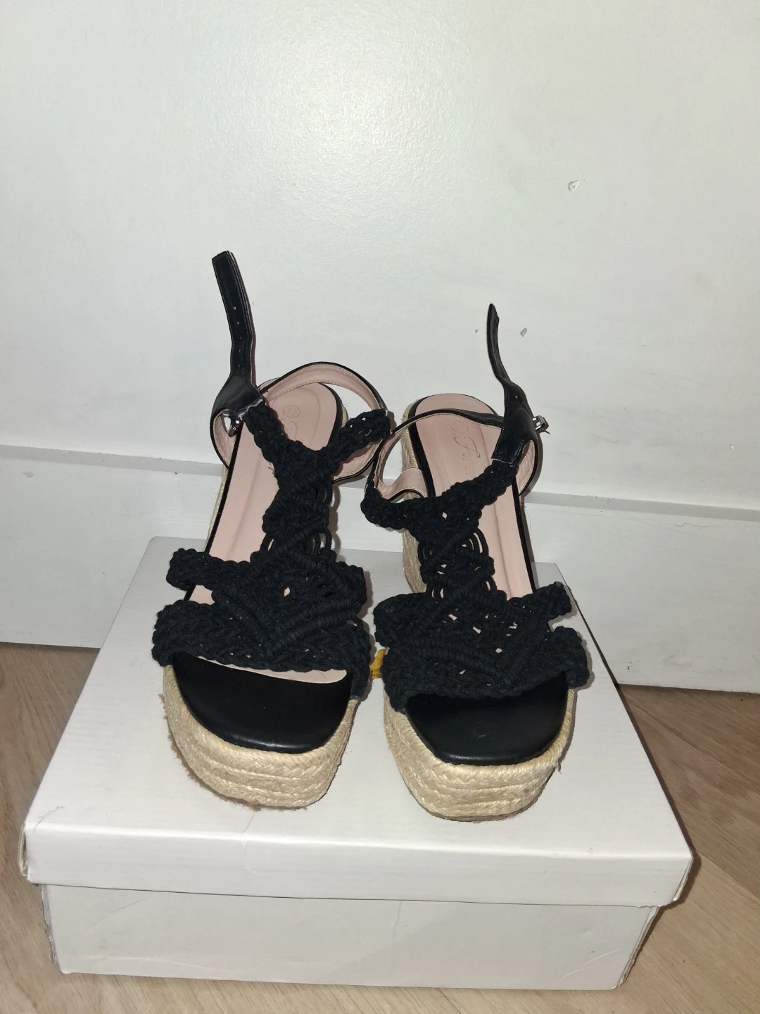 Forever Black Wedge Sandals - Size 7.5