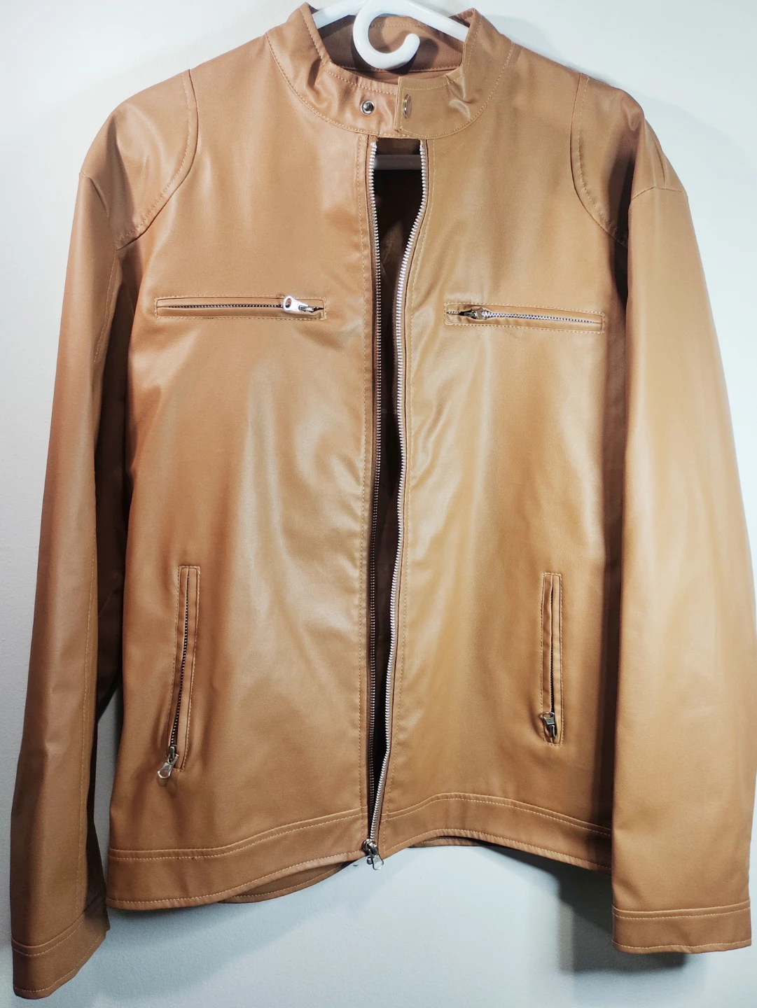 Tan Faux Leather Jacket