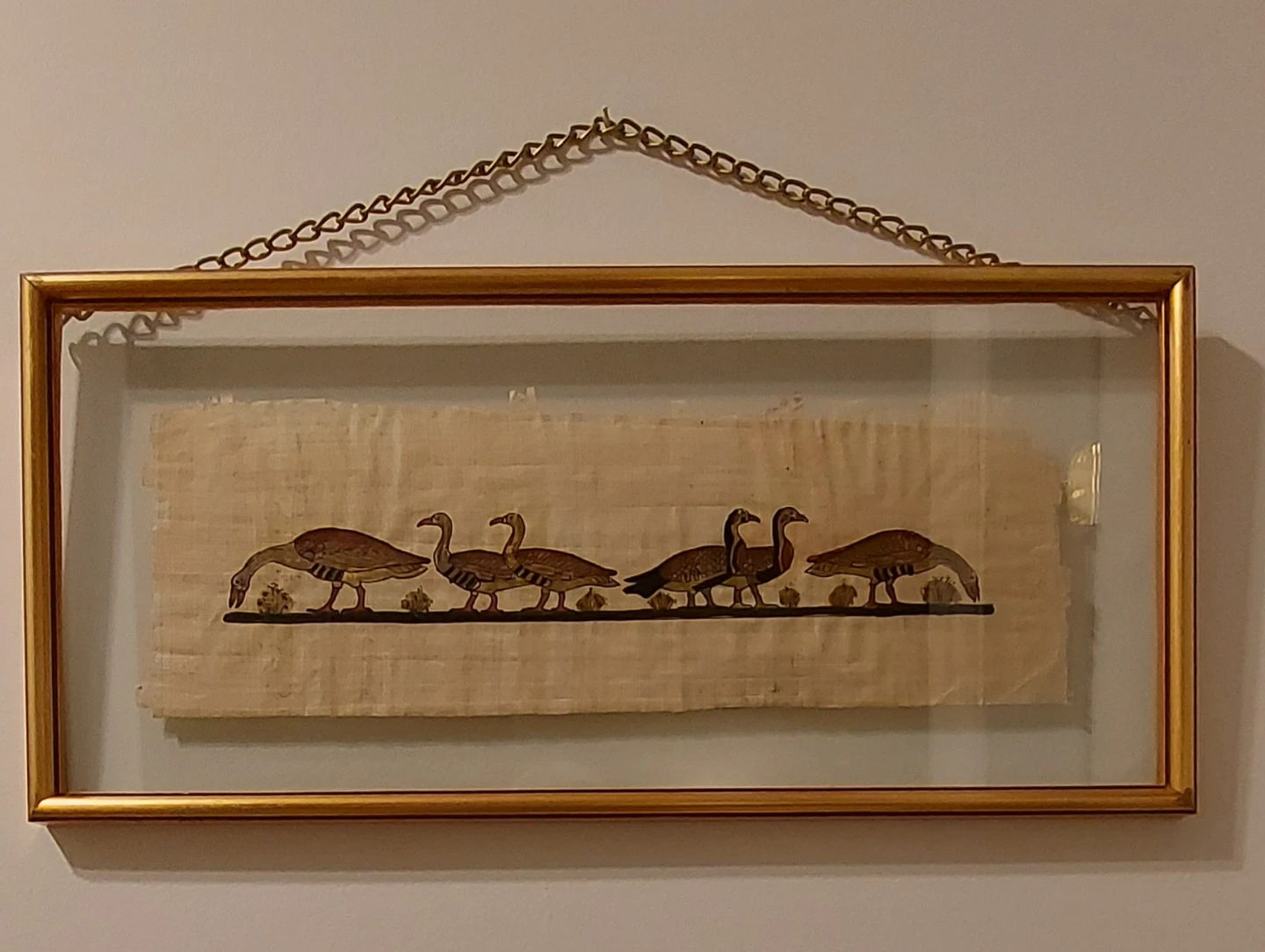 Framed Papyrus Art with Geese