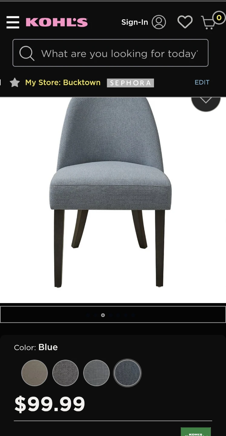 (4) Madison Park Harmony Dining Chair - Blue - photo 2