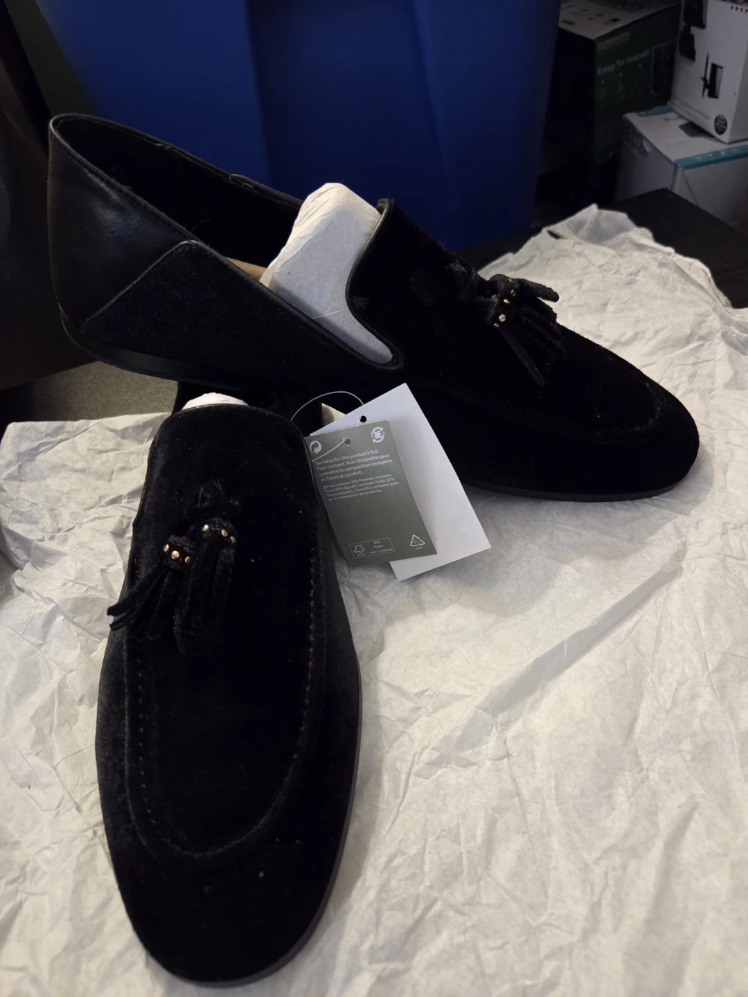 Black Velvet Tassel Loafers