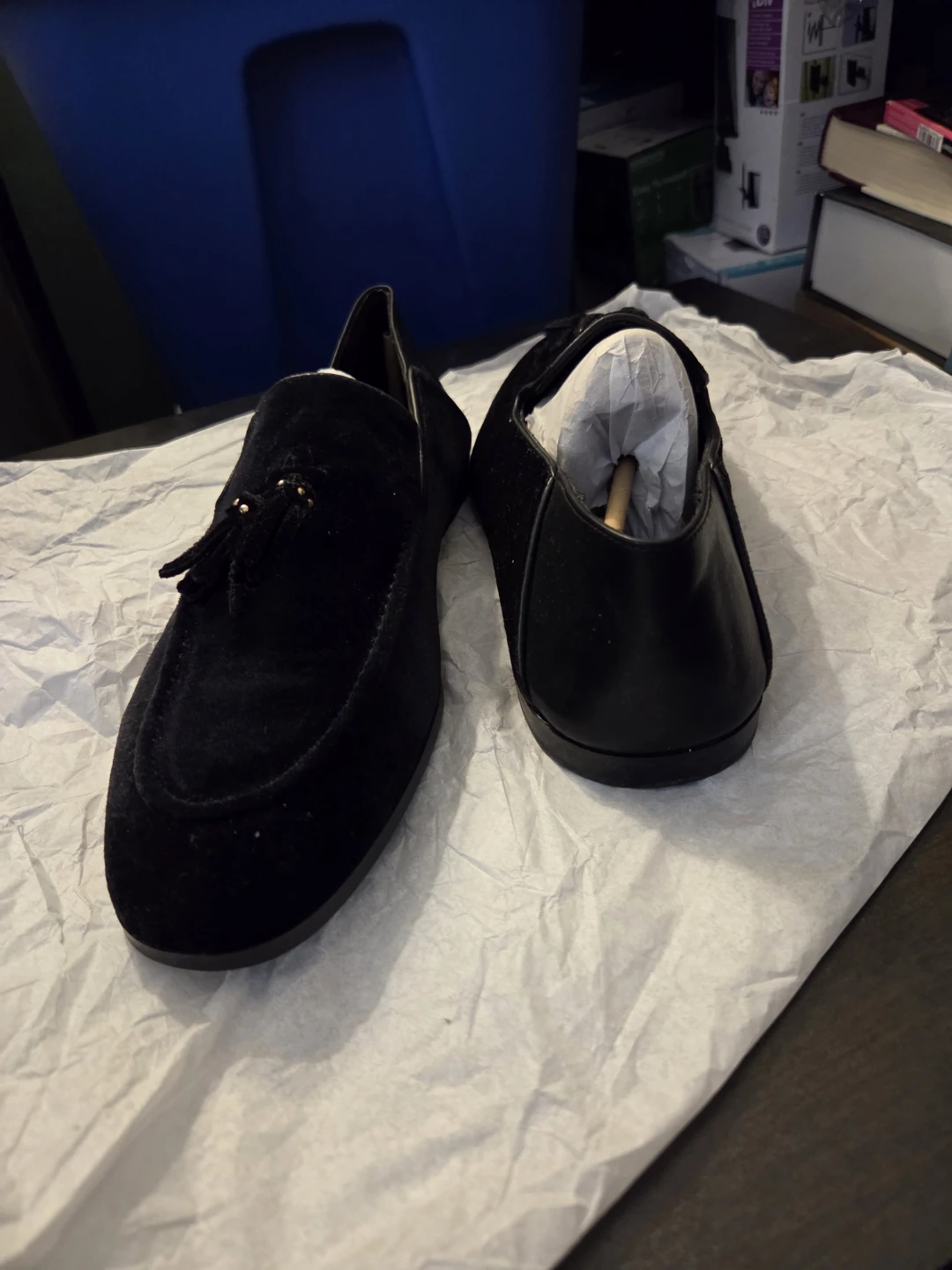 Black Velvet Tassel Loafers - photo 4