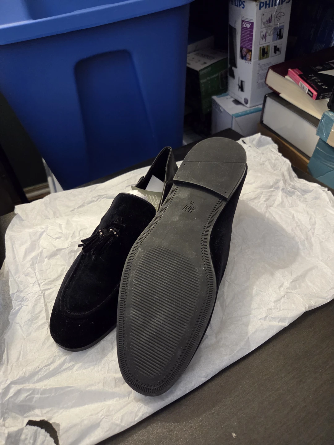 Black Velvet Tassel Loafers - photo 5