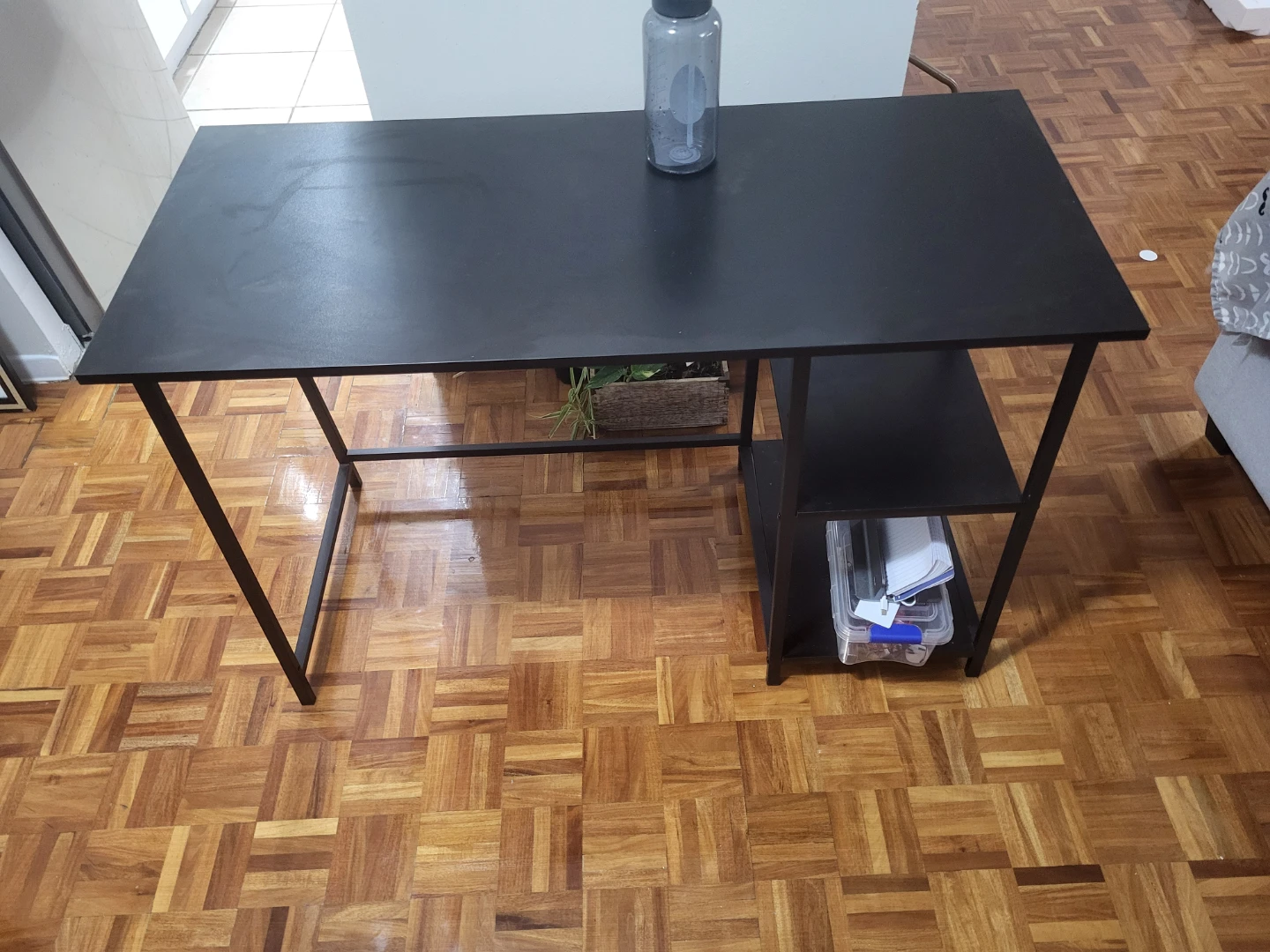 Black Desk with Shelves