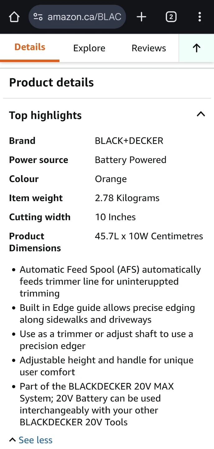 Black and Decker Trimmer With Battery and Charger - photo 3
