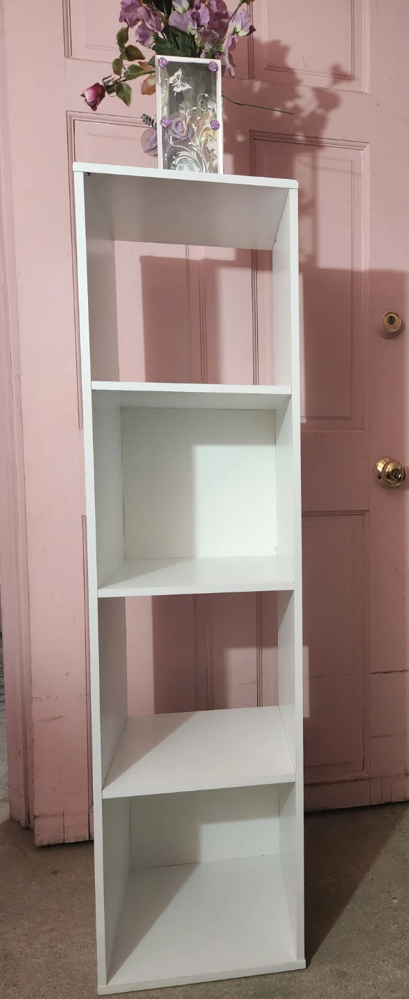 White 4-Shelf Bookshelf - photo 2