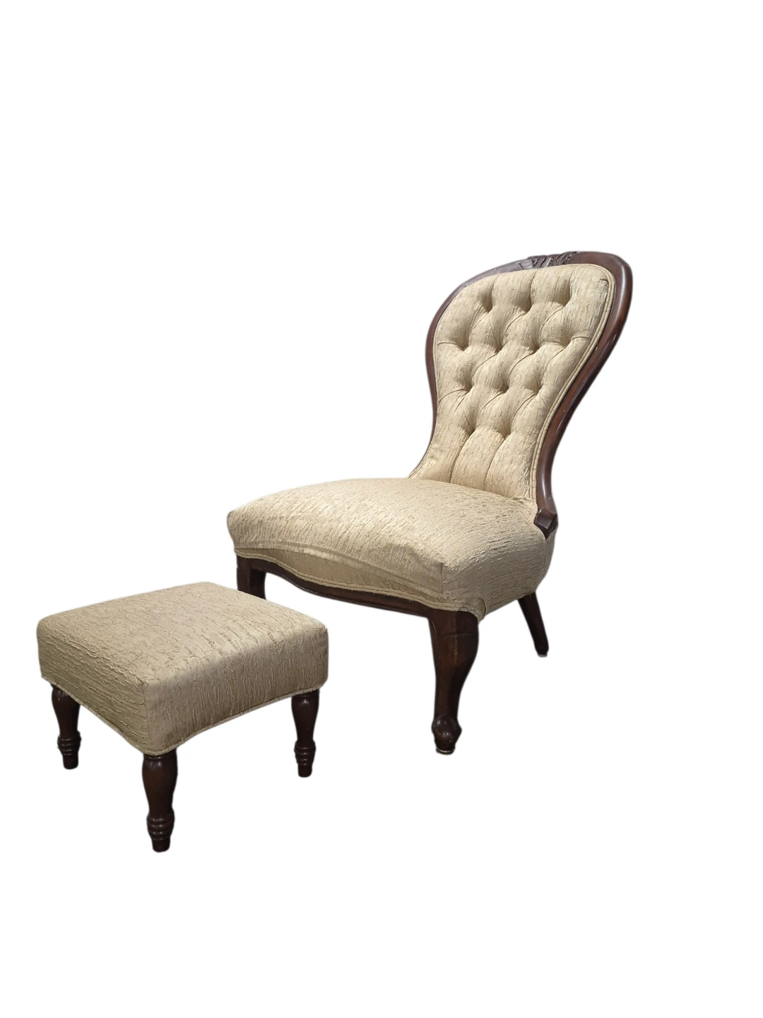 Vintage Accent Chair and Ottoman Set - photo 2