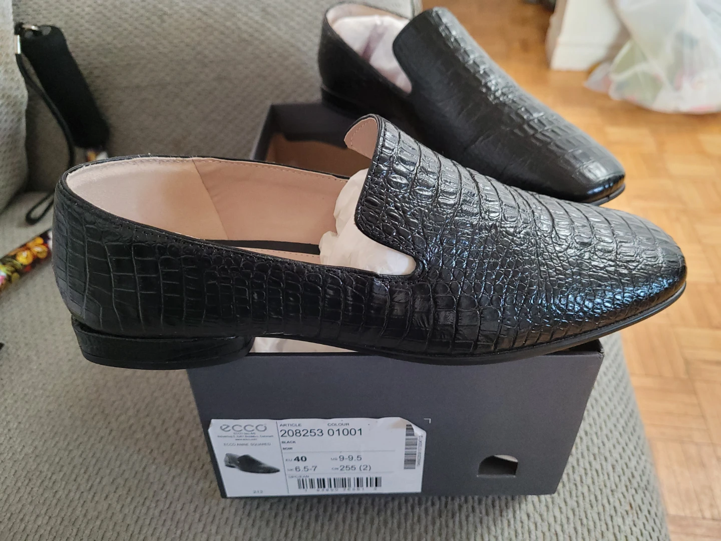 Ecco Anine Squared Black Loafers - Size US 9-9.5 - photo 3
