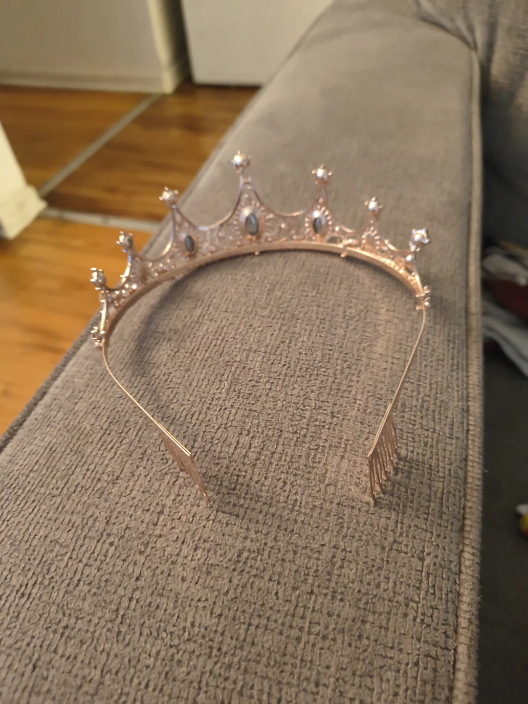 Rose Gold Rhinestone Tiara Crown girls ) - photo 2