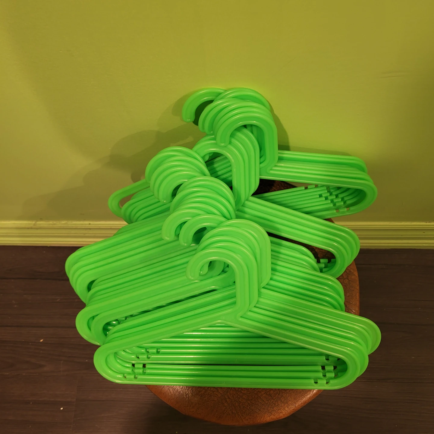 Green Plastic Kids Hangers - Set of 31