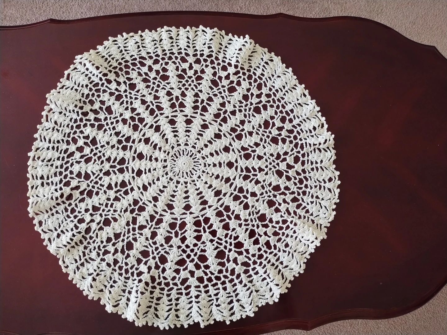Off-White Handmade Crochet Doily - photo 3