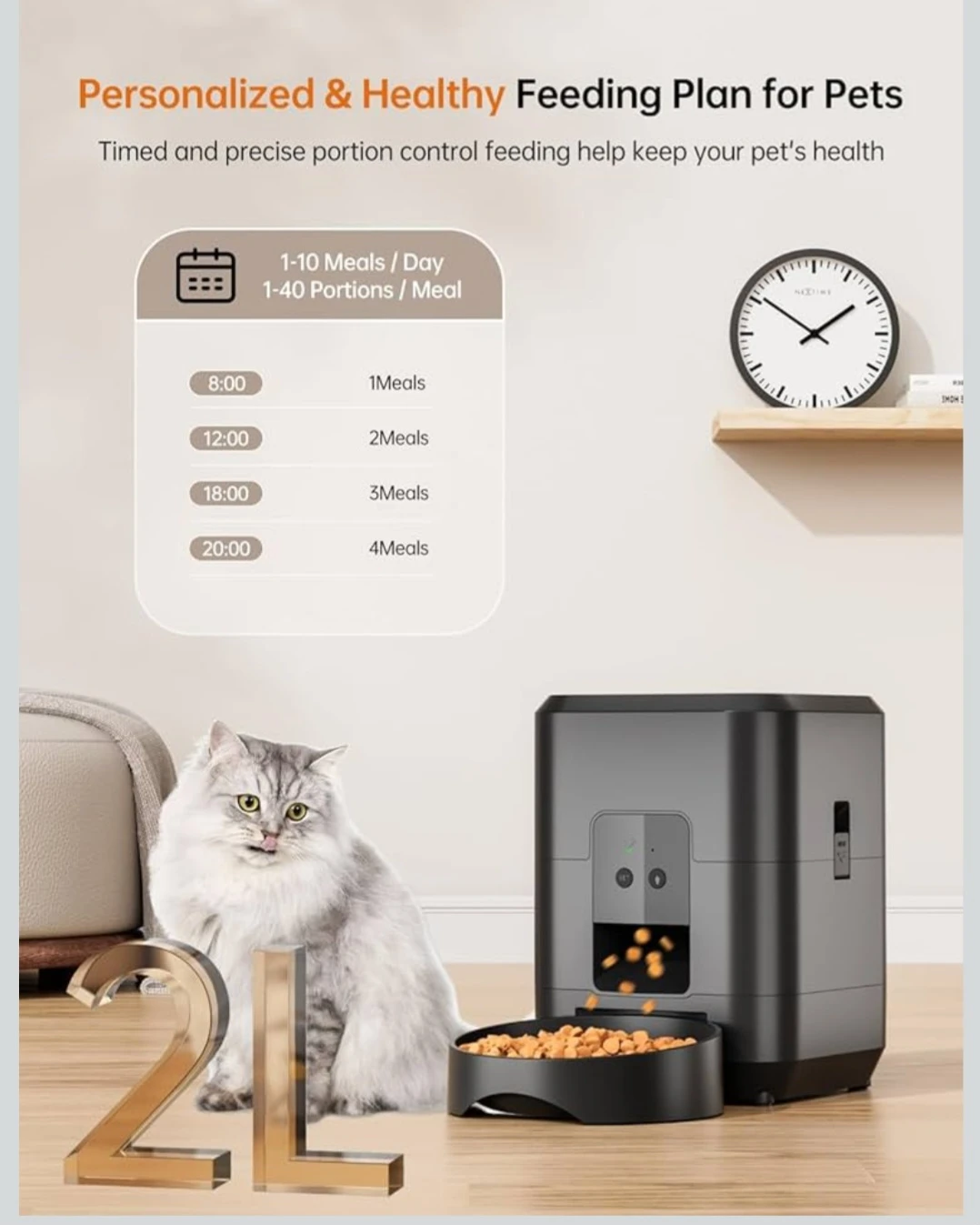 Automatic Cat Feeder with App Control, WiFi Timed Cat Food .. - photo 4