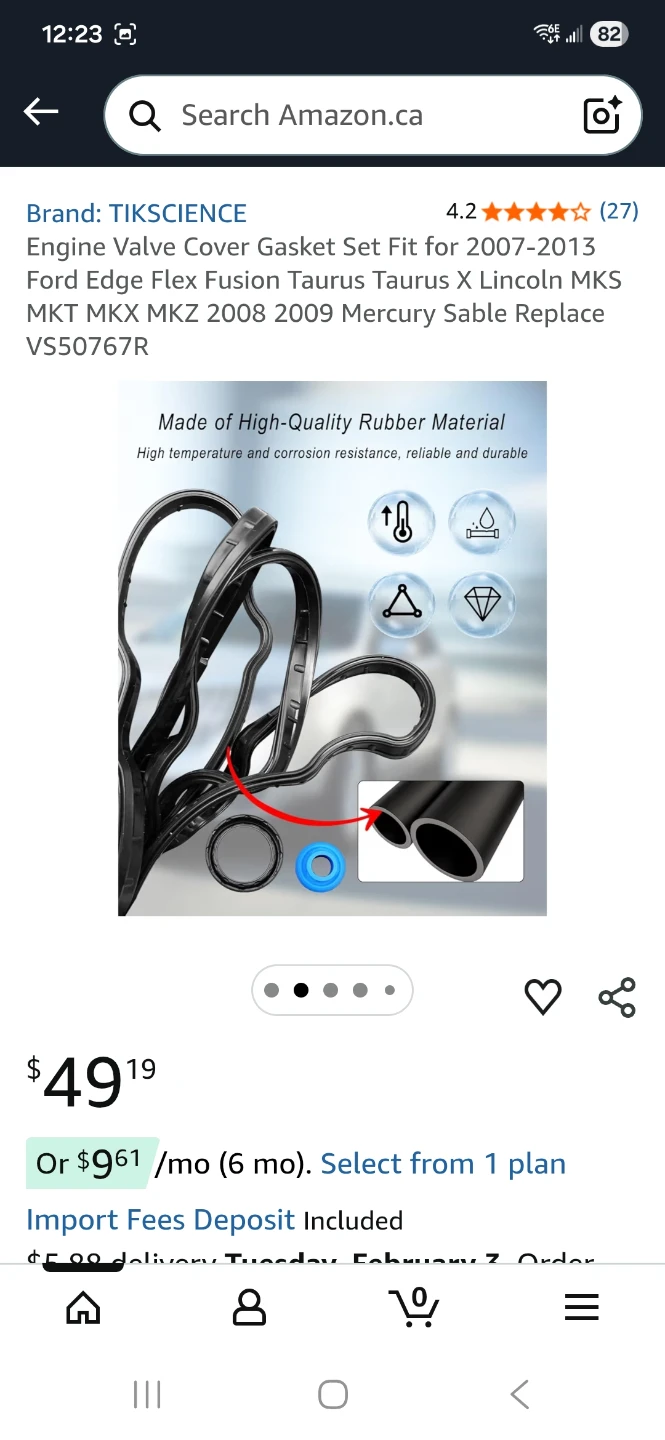 Engine Valve Cover Gasket Set Fit for 2007-2012 Ford Edge Flex - photo 2