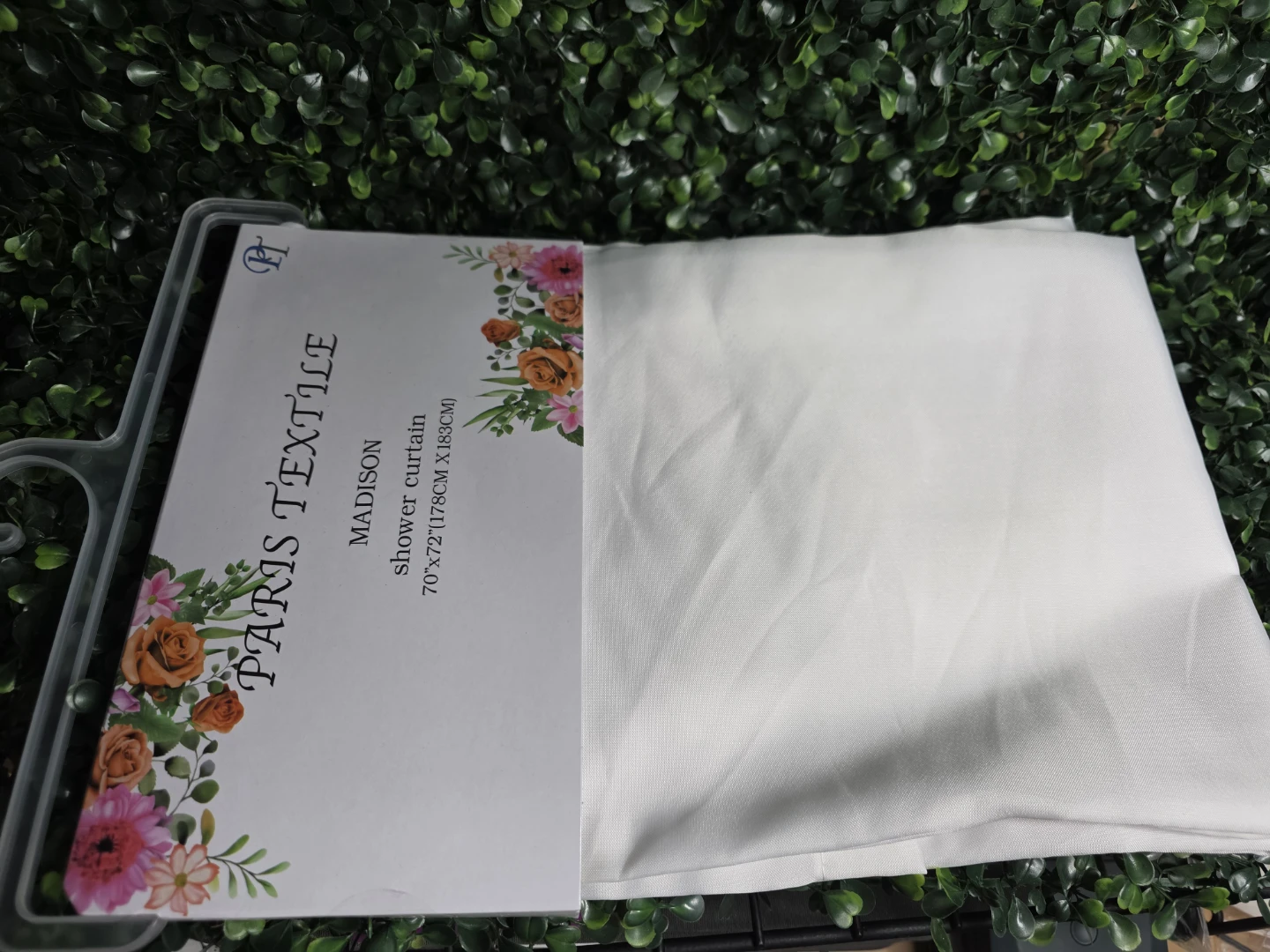 Paris Textile Madison Shower Curtain White 70"x72"