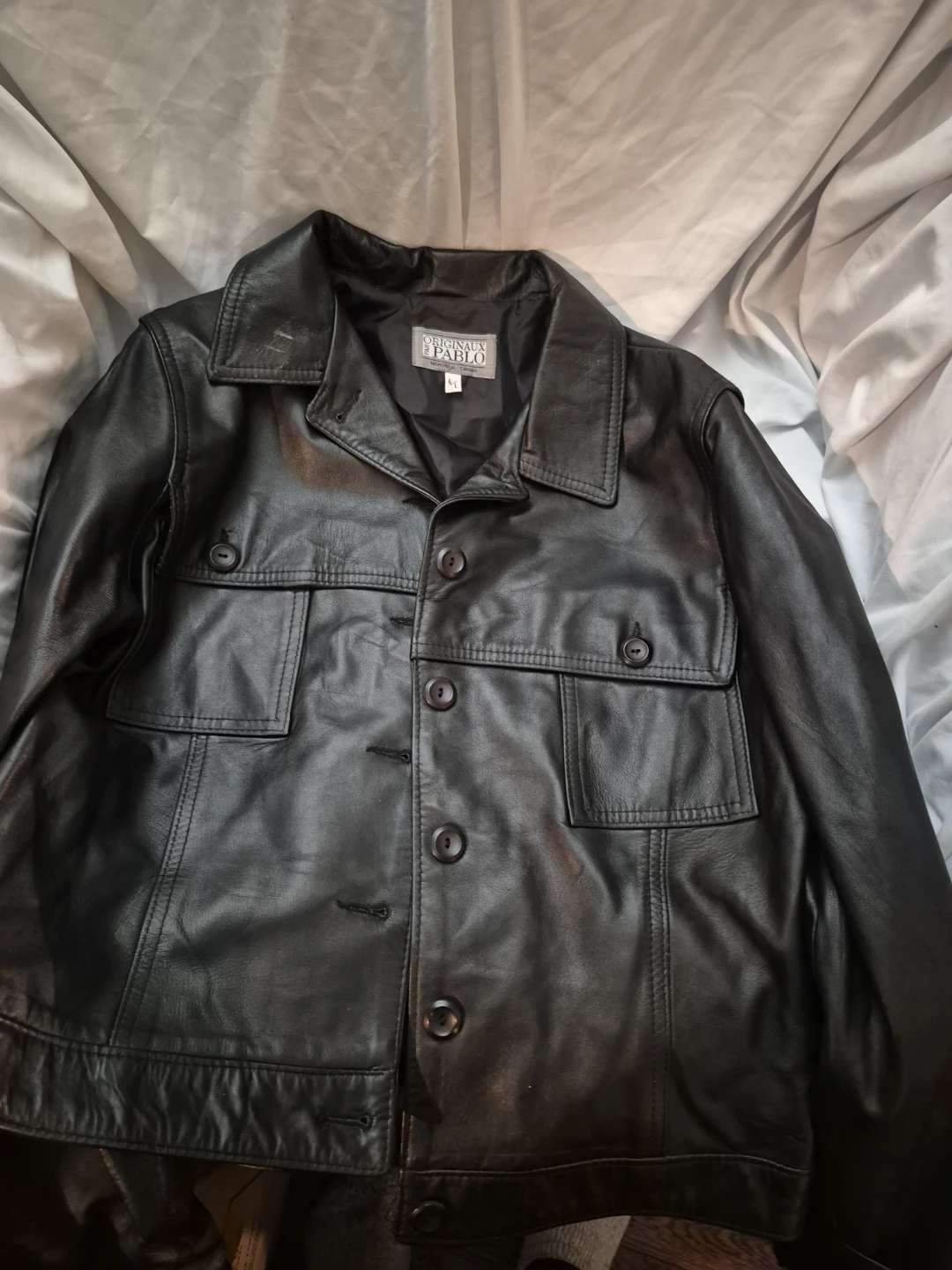 Originaus par Pablo Black Leather Jacket - Size L