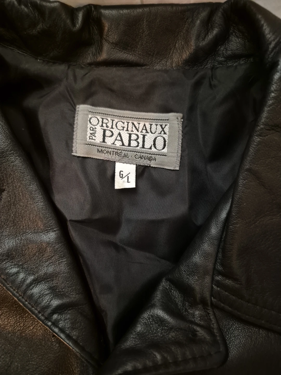 Originaus par Pablo Black Leather Jacket - Size L - photo 2
