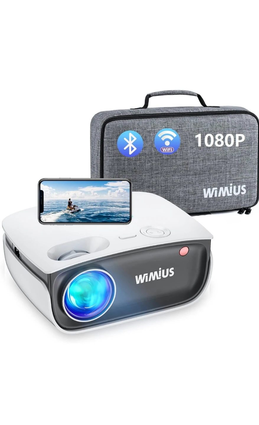 Wimius Projector - 1080p, Bluetooth Compatible