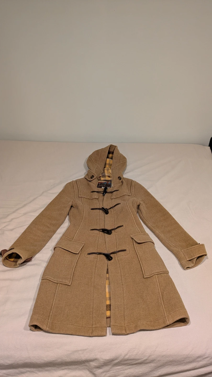 TNA Camel Tan Wool Women's Duffle Coat Size XS - photo 2