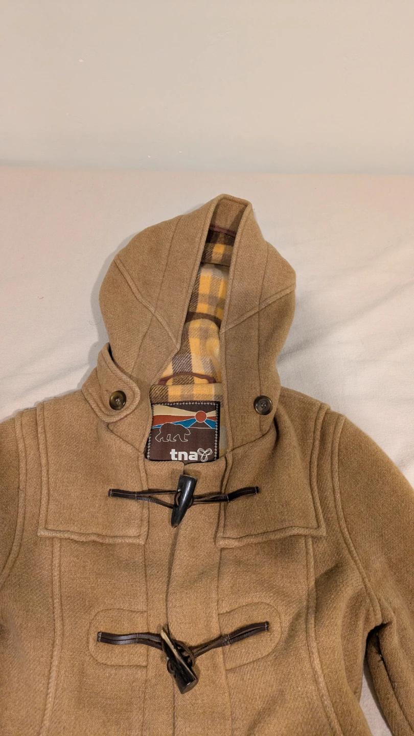 TNA Camel Tan Wool Women's Duffle Coat Size XS - photo 4