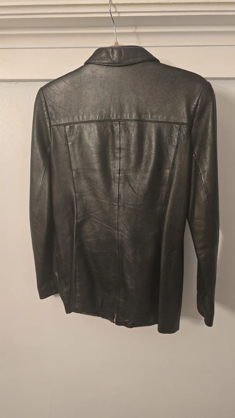 Alfani Black Leather Jacket - Size S - photo 3