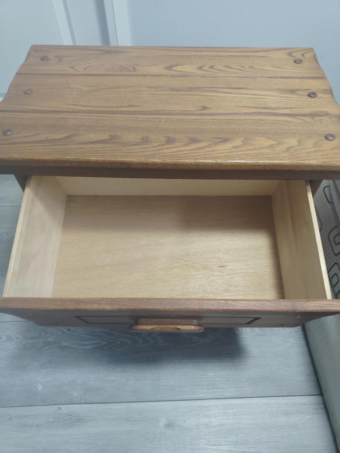 Wooden Bedside Table with Two Drawers - photo 4