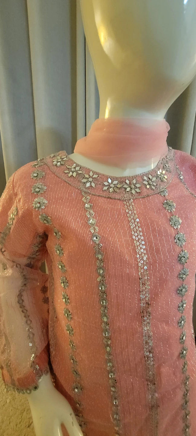 Kids' Sequined Kurti and Palazzo Pants Set - photo 4