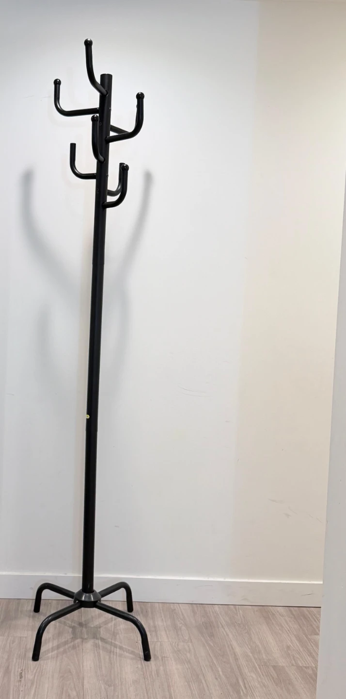 Black Metal Coat Rack with 8 Hooks