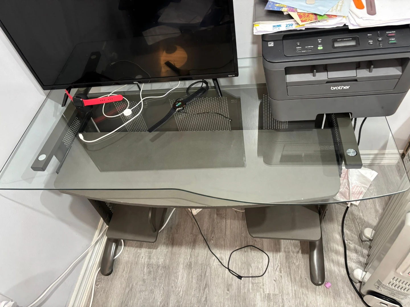 Glass Top Desk and office chair